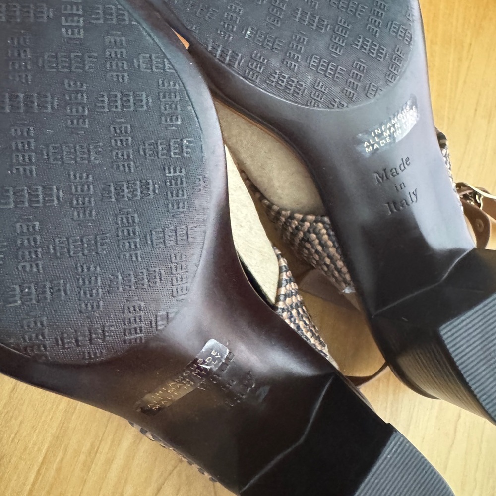 NEW ITALIAN SHOEMAKERS Black Brown Tan Sling back Sandals  Women's Sandals 8.5 M - Picture 4 of 11